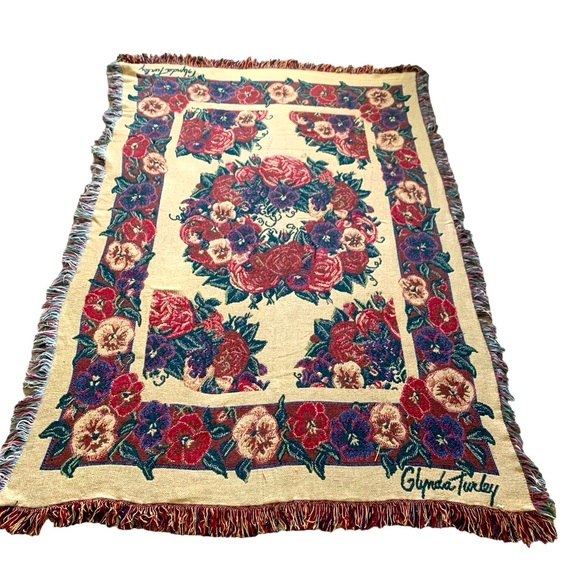 Glynda Turley Vintage Floral Tapestry Blanket - Picture 1 of 7